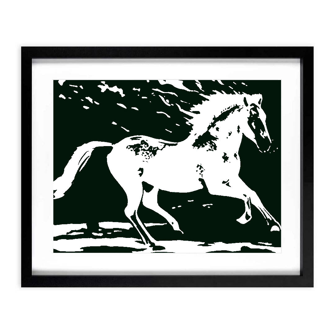 "White Horse" A3 Framed Print
